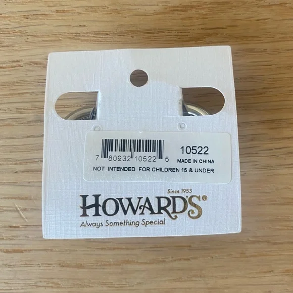 NWT Chunky Silver Triple Hoop Stud Earrings - Picture 5 of 5